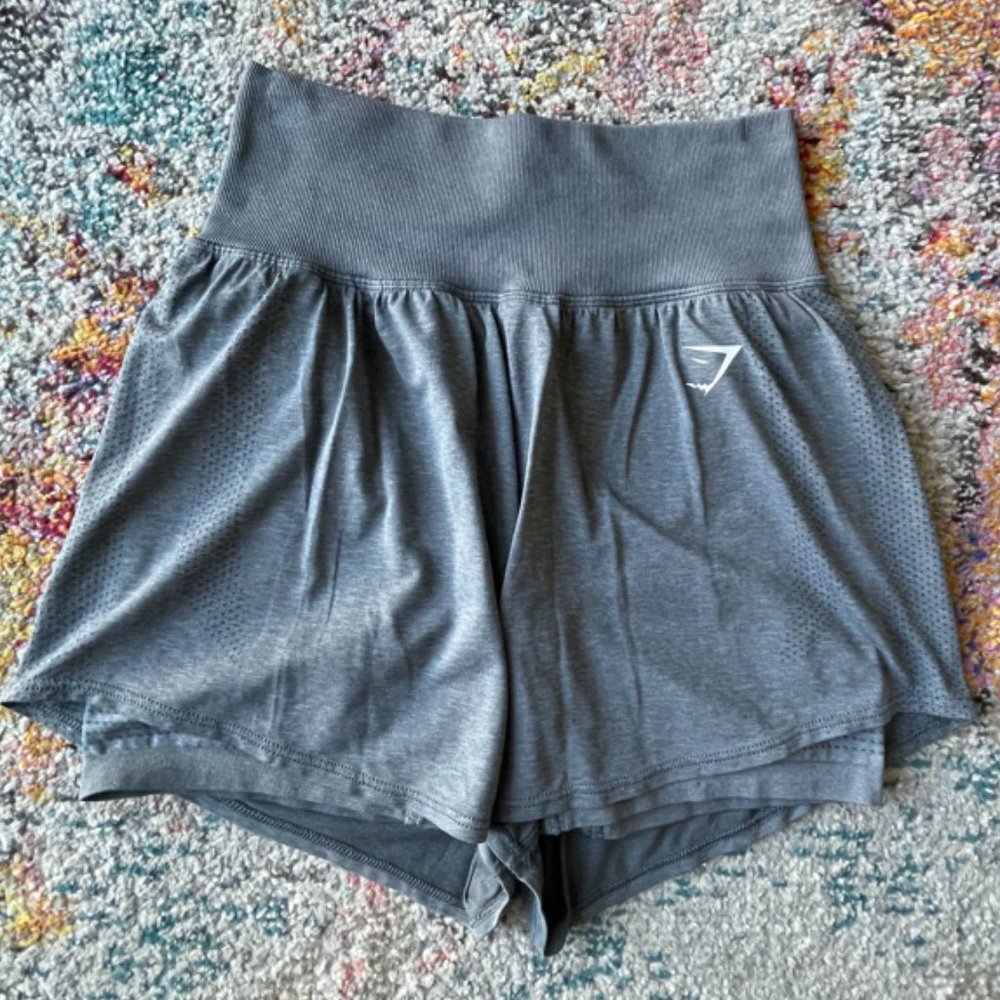 Gymshark Charcoal Running Shorts with Sewn in Spandex